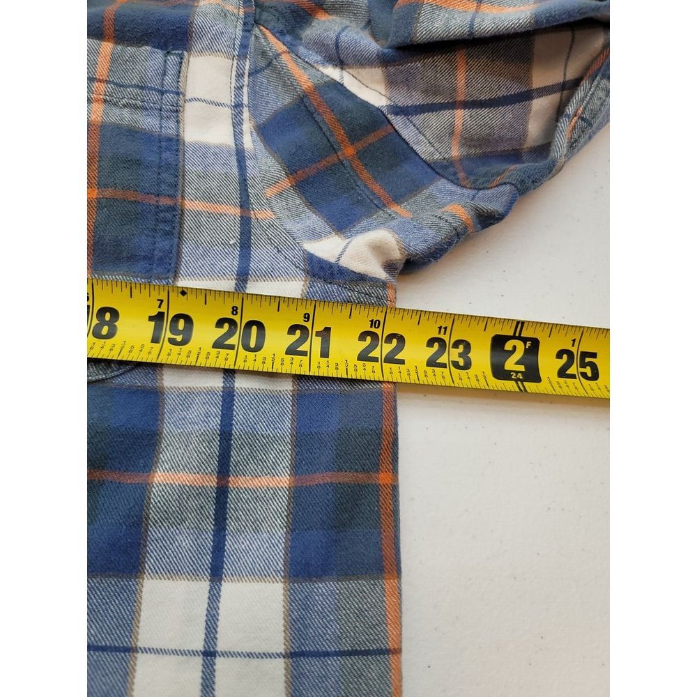Duluth Trading Flannel Shirt Mens M‎ Blue Plaid Long Sleeves Outdoor - Picture 6 of 6